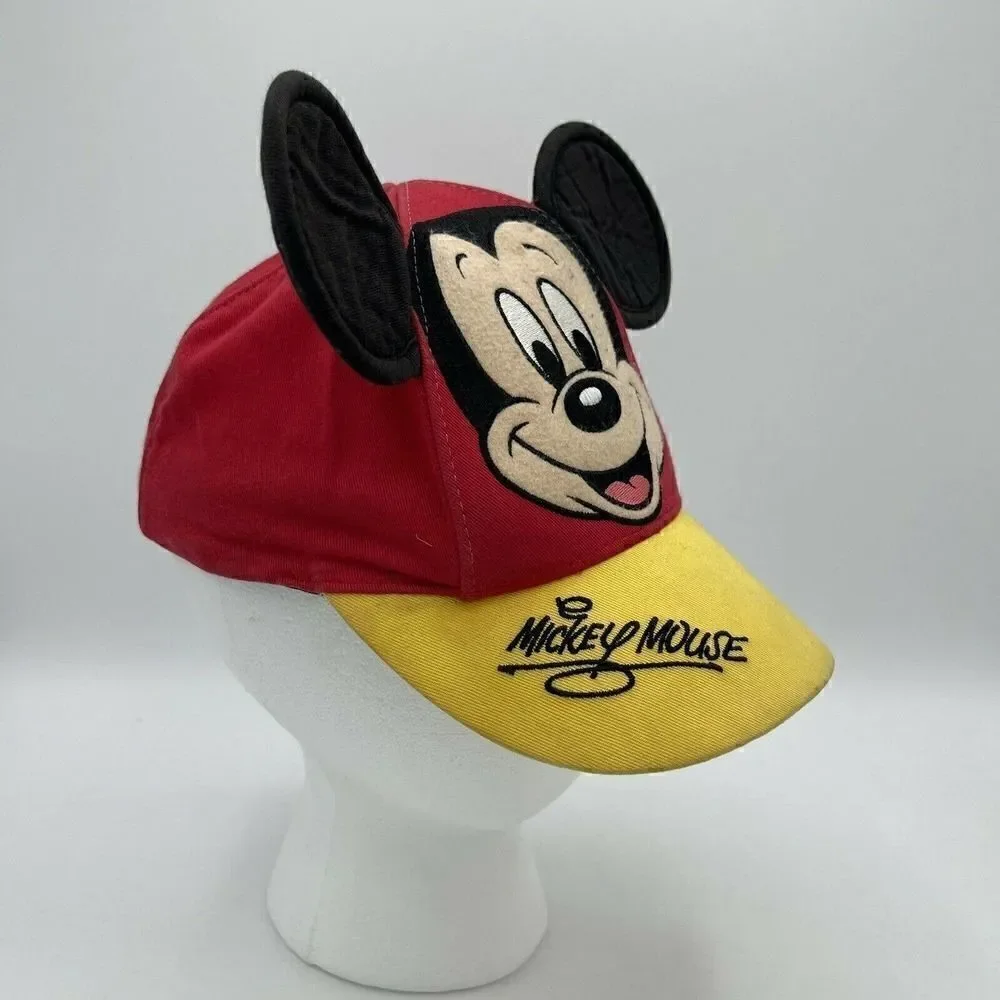 Disney Parks Mickey Mouse Red Hat With Ears Baseball Cap Toddler Embroidered